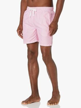 Kanu Surf Pink Gingham Men’s Swim Trunks